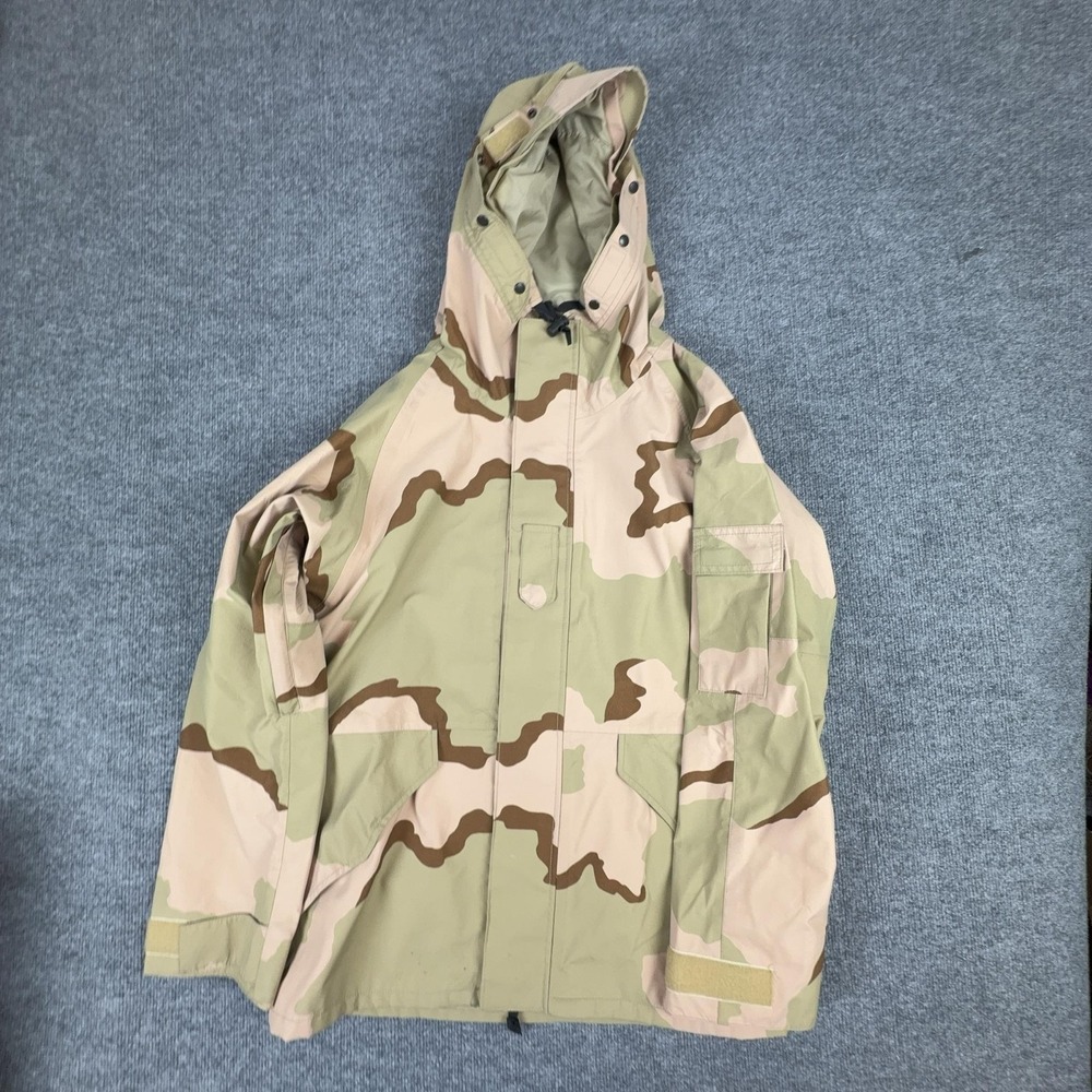 Barrier Wear Coat Mens Medium Desert Camo Hooded Cold Weather Parka Military
